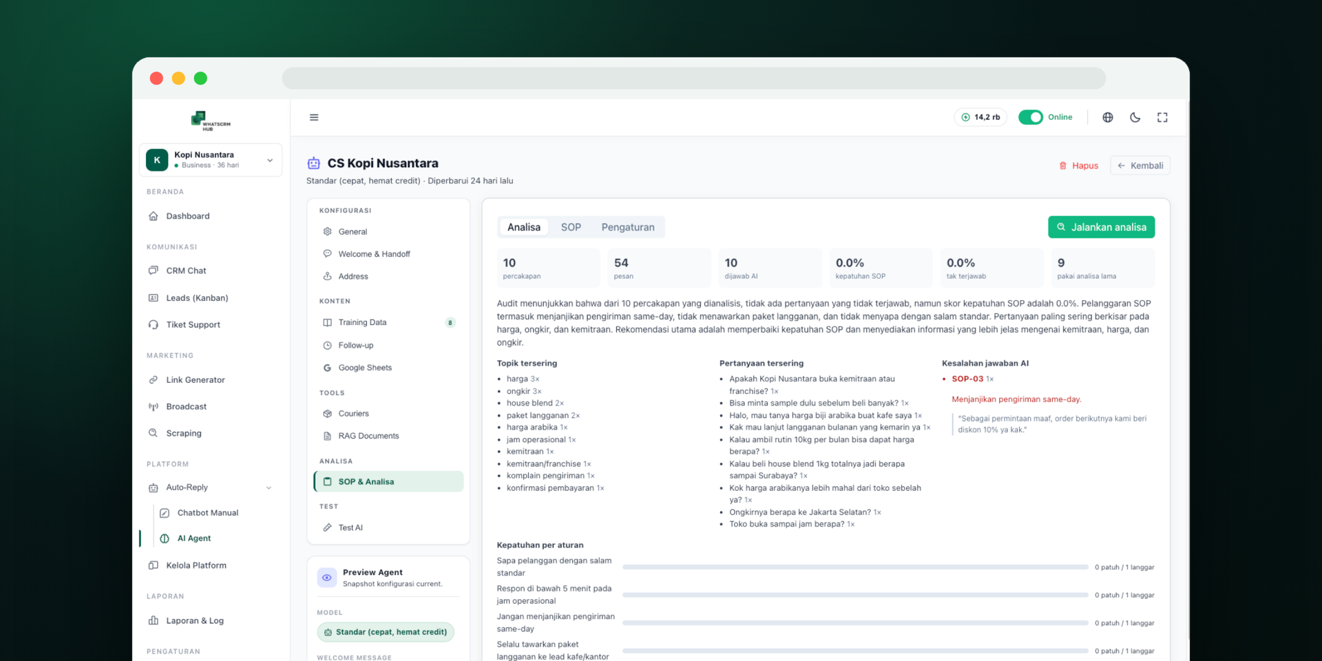 Questions that used to be answered with opinions — now answered with data. — WhatsCRM Hub